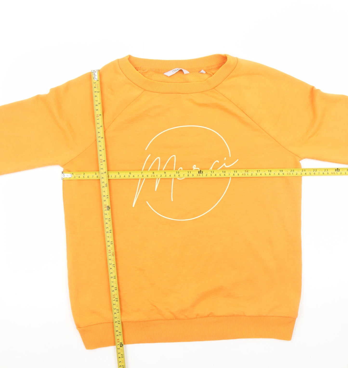 Next Women’s Orange Merci Pullover Sweatshirt M Cotton Blend
