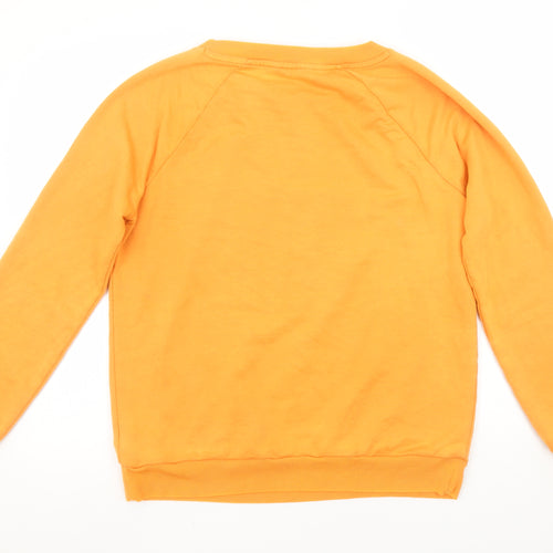 Next Women’s Orange Merci Pullover Sweatshirt M Cotton Blend