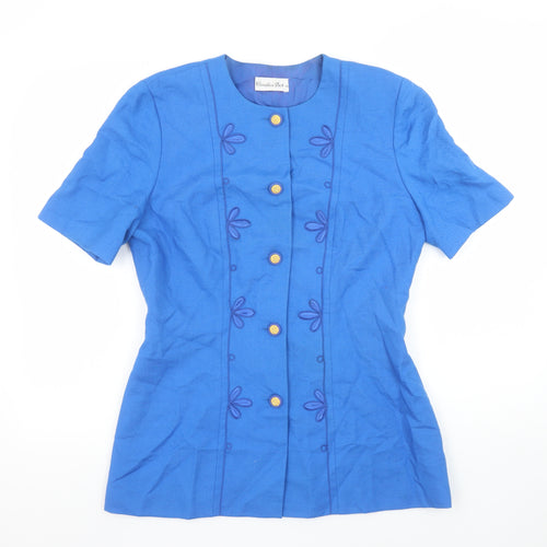 Condici Set Women's Blue Short Sleeve Suit Top Size 12
