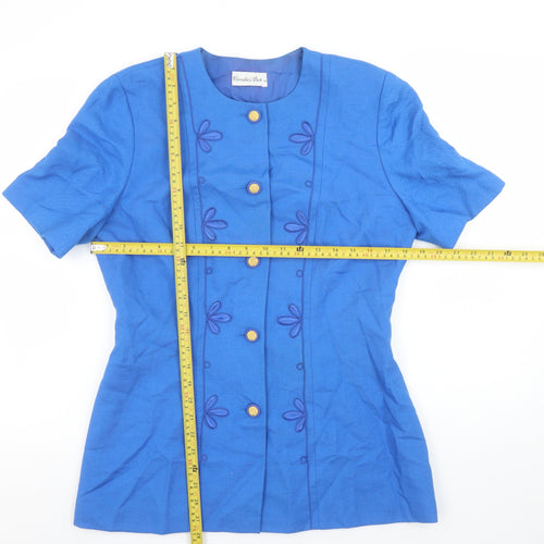 Condici Set Women's Blue Short Sleeve Suit Top Size 12