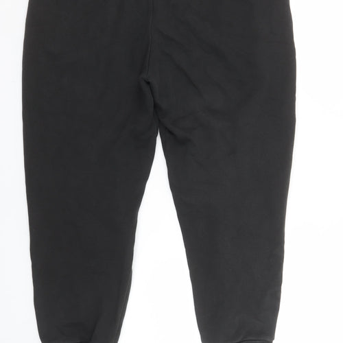 Puma Womens Black Fleece Joggers L Logo Casual Sportswear