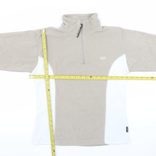 Trespass Womens Beige White 1/2 Zip Fleece Pullover Sweatshirt M