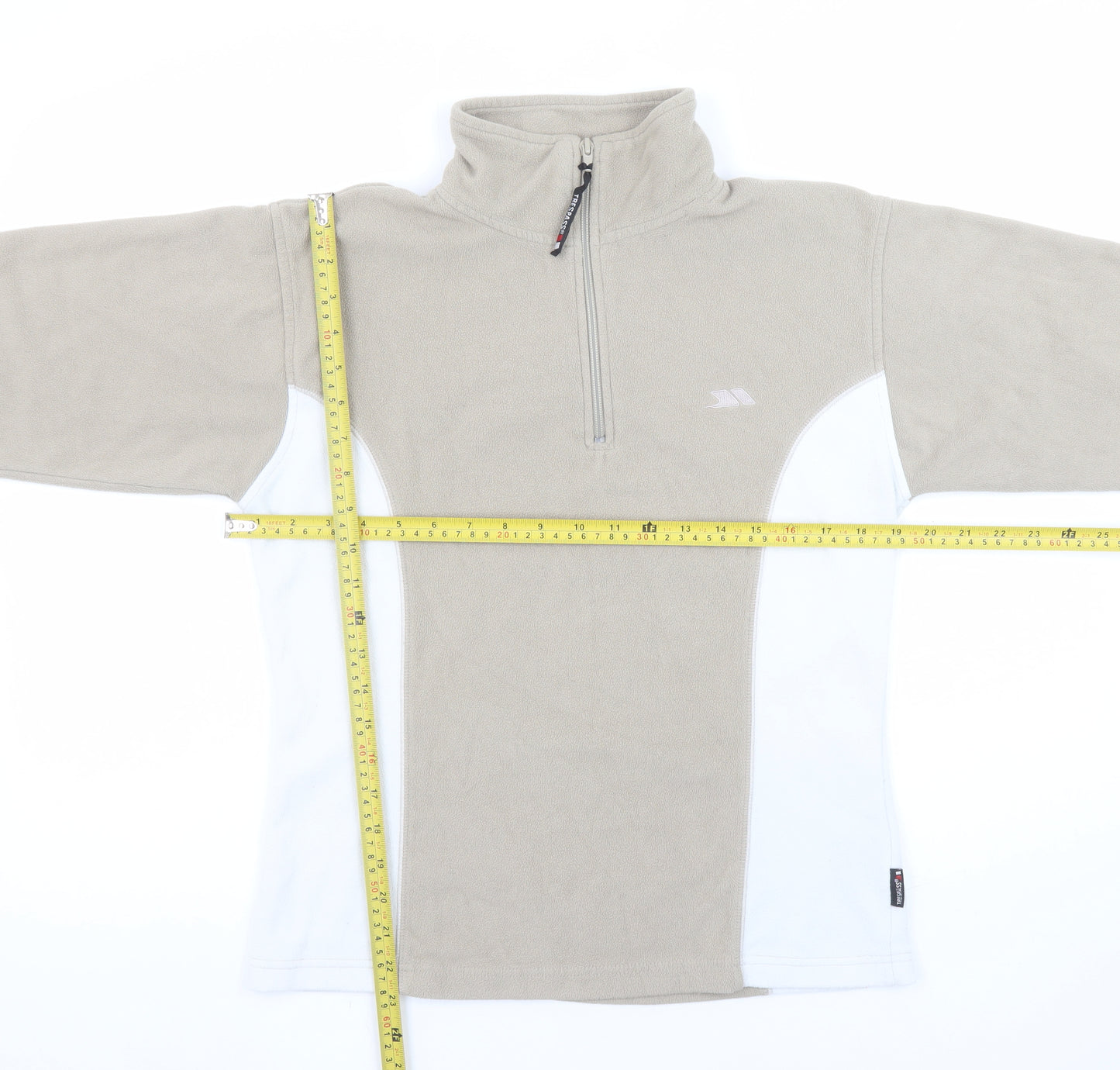 Trespass Womens Beige White 1/2 Zip Fleece Pullover Sweatshirt M