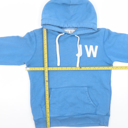 Jack Wills Womens Blue Pullover Hoodie Size 10 Cotton Blend Logo Print