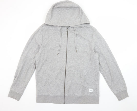 Jack & Jones Men’s Grey Full Zip Hoodie XL Regular Fit