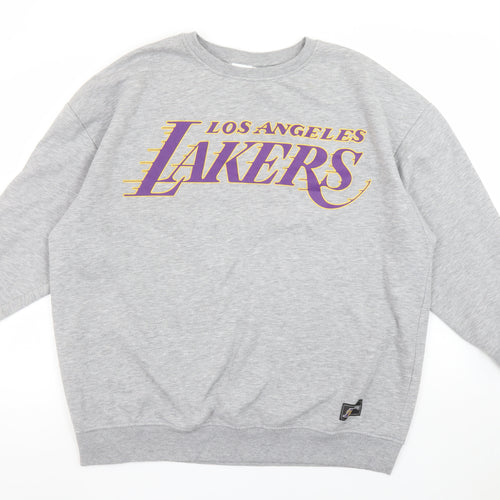 Primark NBA Los Angeles Lakers Grey Sweatshirt Womens L 14/16 Pullover Crew Neck