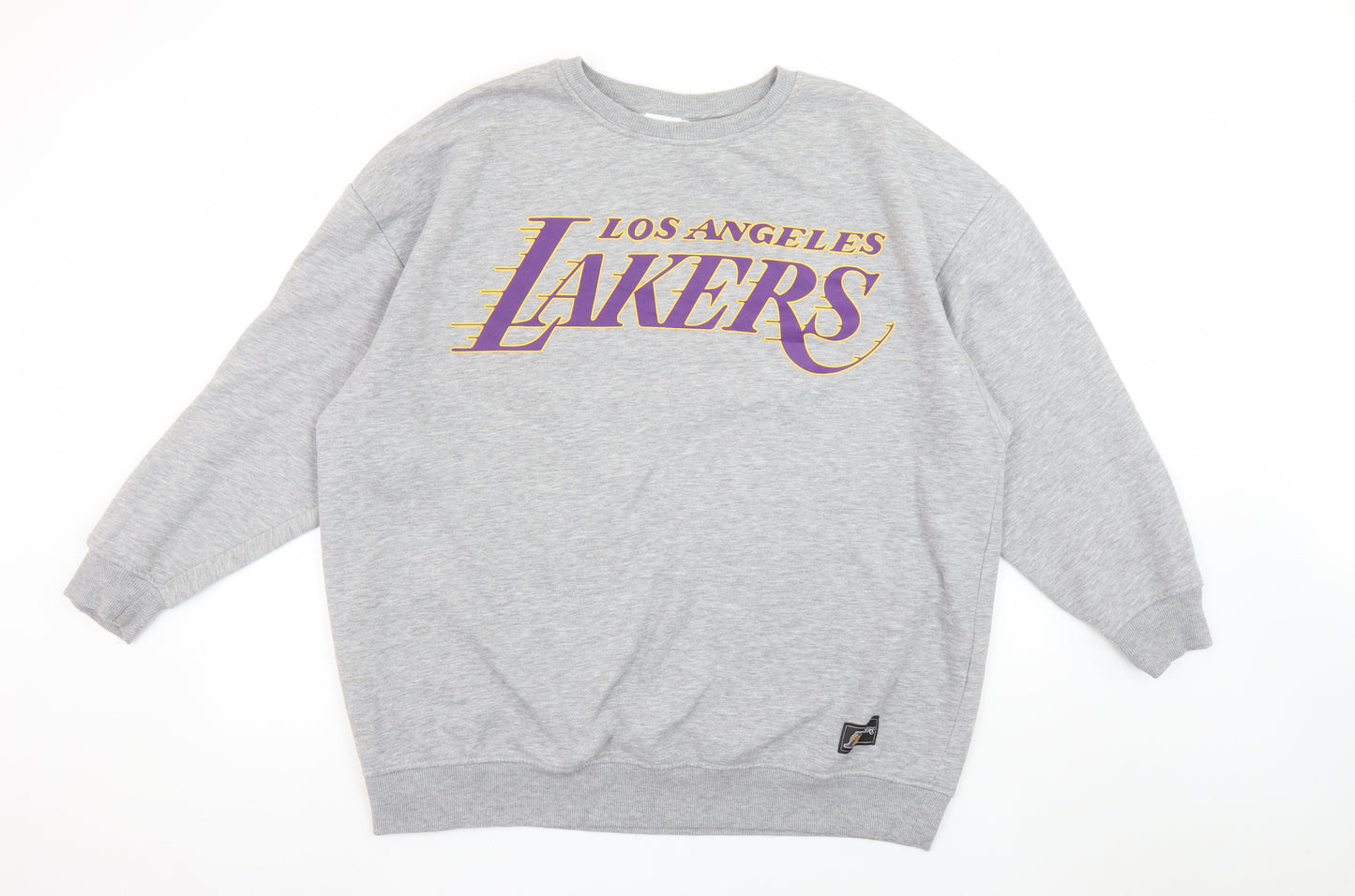 Primark NBA Los Angeles Lakers Grey Sweatshirt Womens L 14/16 Pullover Crew Neck