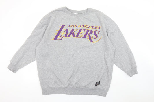 Primark NBA Los Angeles Lakers Grey Sweatshirt Womens L 14/16 Pullover Crew Neck