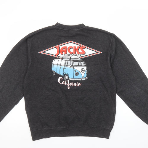 Jacks Surfboards Men's Black Small Pullover Sweatshirt California Graphic