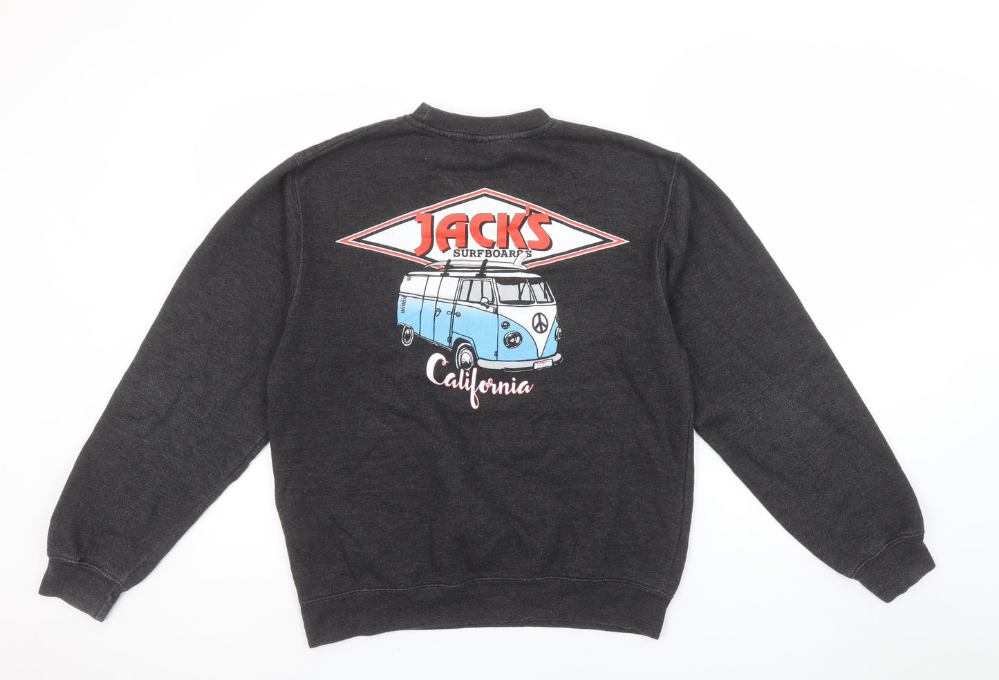 Jacks Surfboards Men's Black Small Pullover Sweatshirt California Graphic