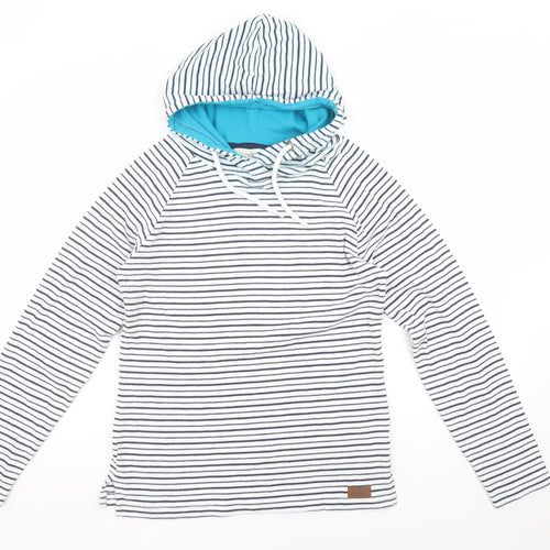 Trespass Women’s Blue Striped Cotton Pullover Hoodie UK10