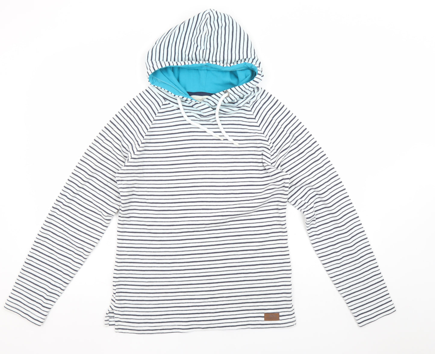 Trespass Women’s Blue Striped Cotton Pullover Hoodie UK10