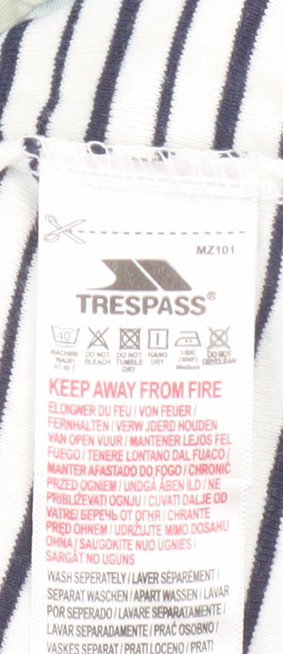 Trespass Women’s Blue Striped Cotton Pullover Hoodie UK10