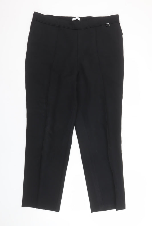 Marks and Spencer Women's Black Size 14 Straight Leg Trousers