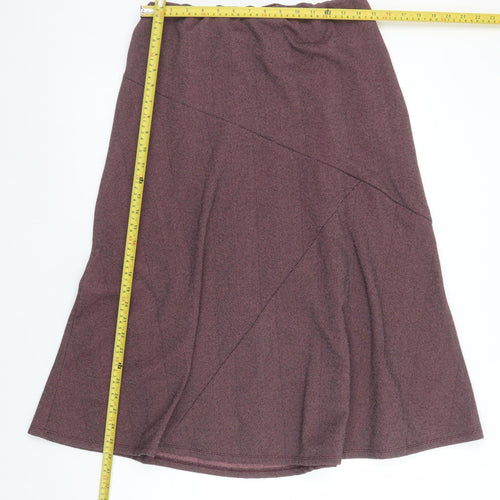 Bonmarché Women's Purple A-Line Midi Skirt Size 14 Polyester