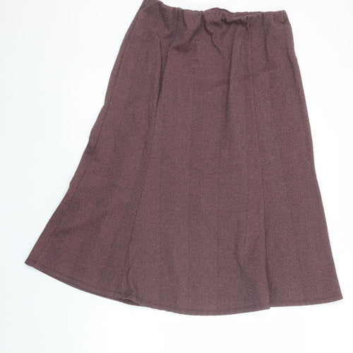 Bonmarché Women's Purple A-Line Midi Skirt Size 14 Polyester