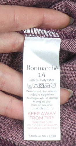 Bonmarché Women's Purple A-Line Midi Skirt Size 14 Polyester