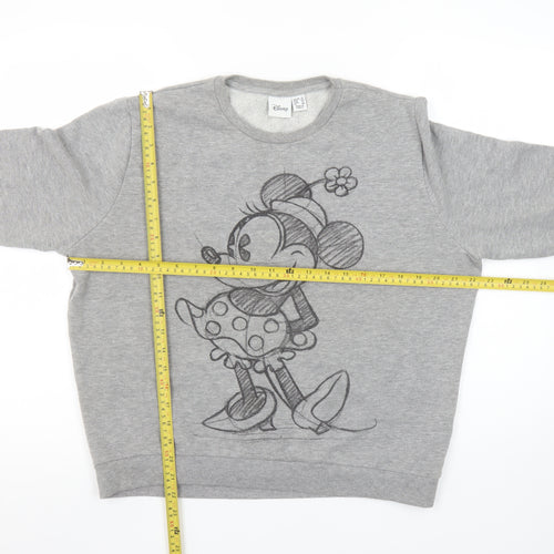 Disney Women Grey Minnie Mouse Pullover Sweatshirt Size 16
