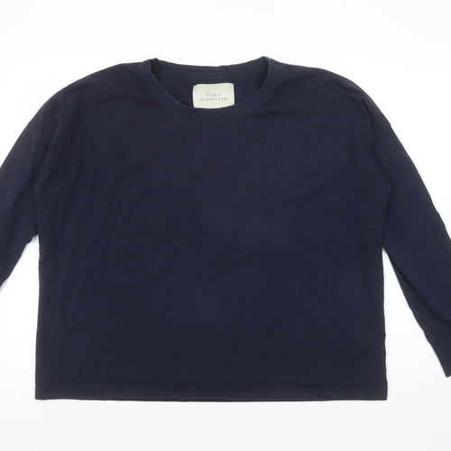 Studio Nicholson Women Blue Relaxed Fit Long Sleeve Cotton T-Shirt