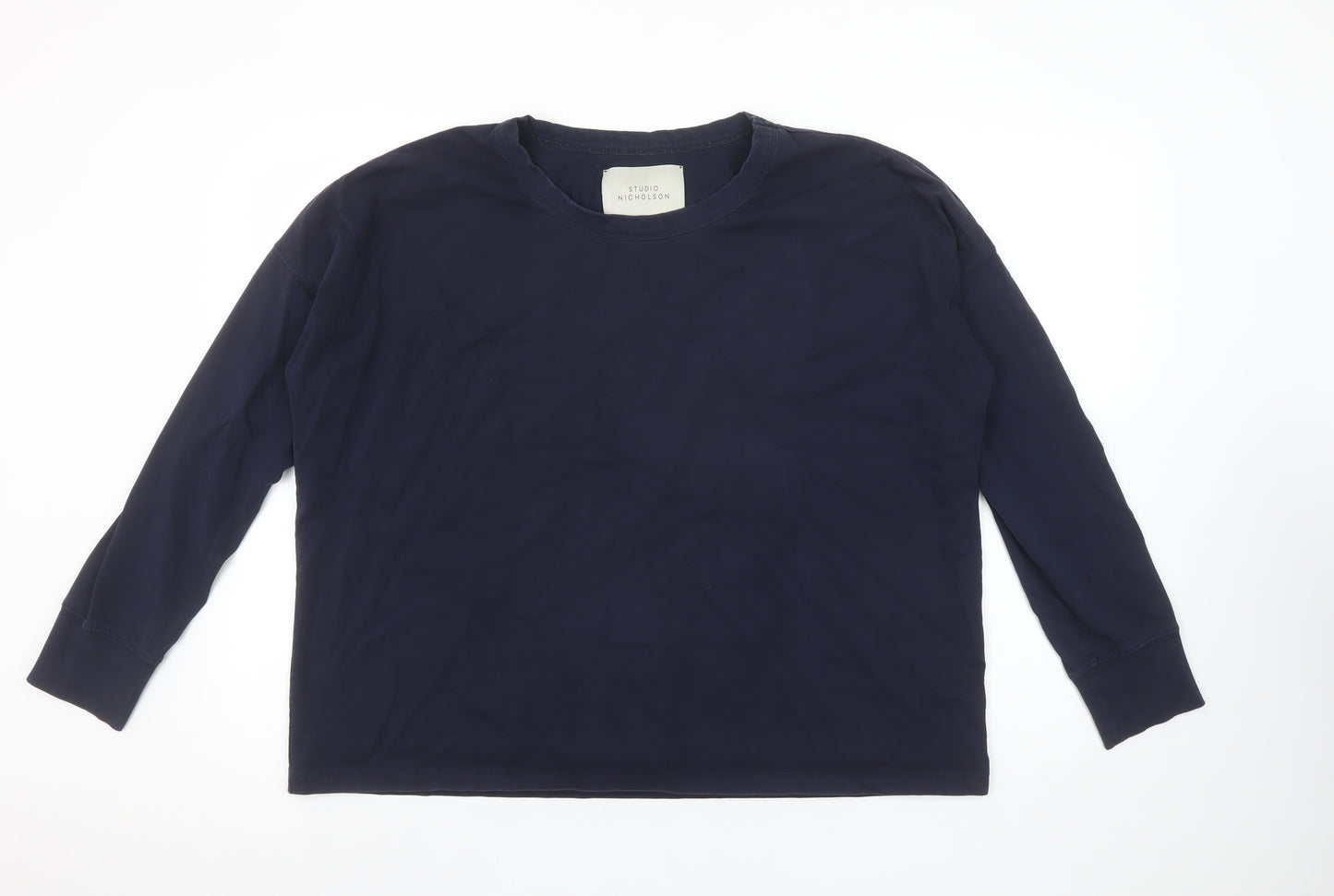 Studio Nicholson Women Blue Relaxed Fit Long Sleeve Cotton T-Shirt