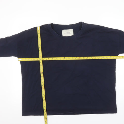 Studio Nicholson Women Blue Relaxed Fit Long Sleeve Cotton T-Shirt