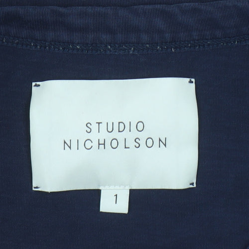 Studio Nicholson Women Blue Relaxed Fit Long Sleeve Cotton T-Shirt