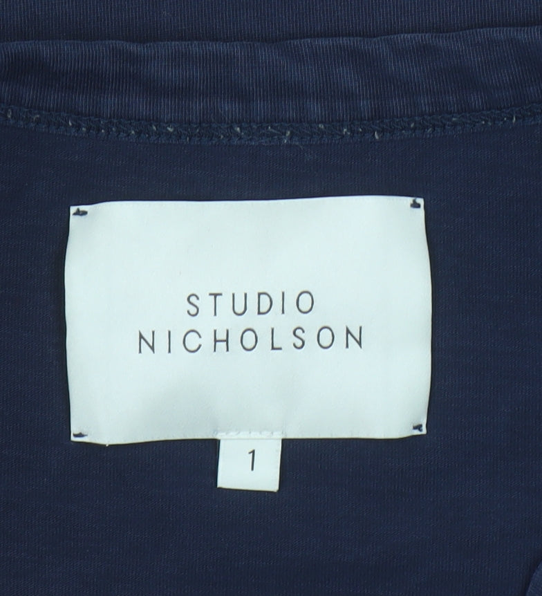 Studio Nicholson Women Blue Relaxed Fit Long Sleeve Cotton T-Shirt