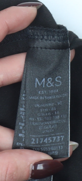 Marks and Spencer Women's Black Trousers Size 18 Regular Fit Stretch Work Pants