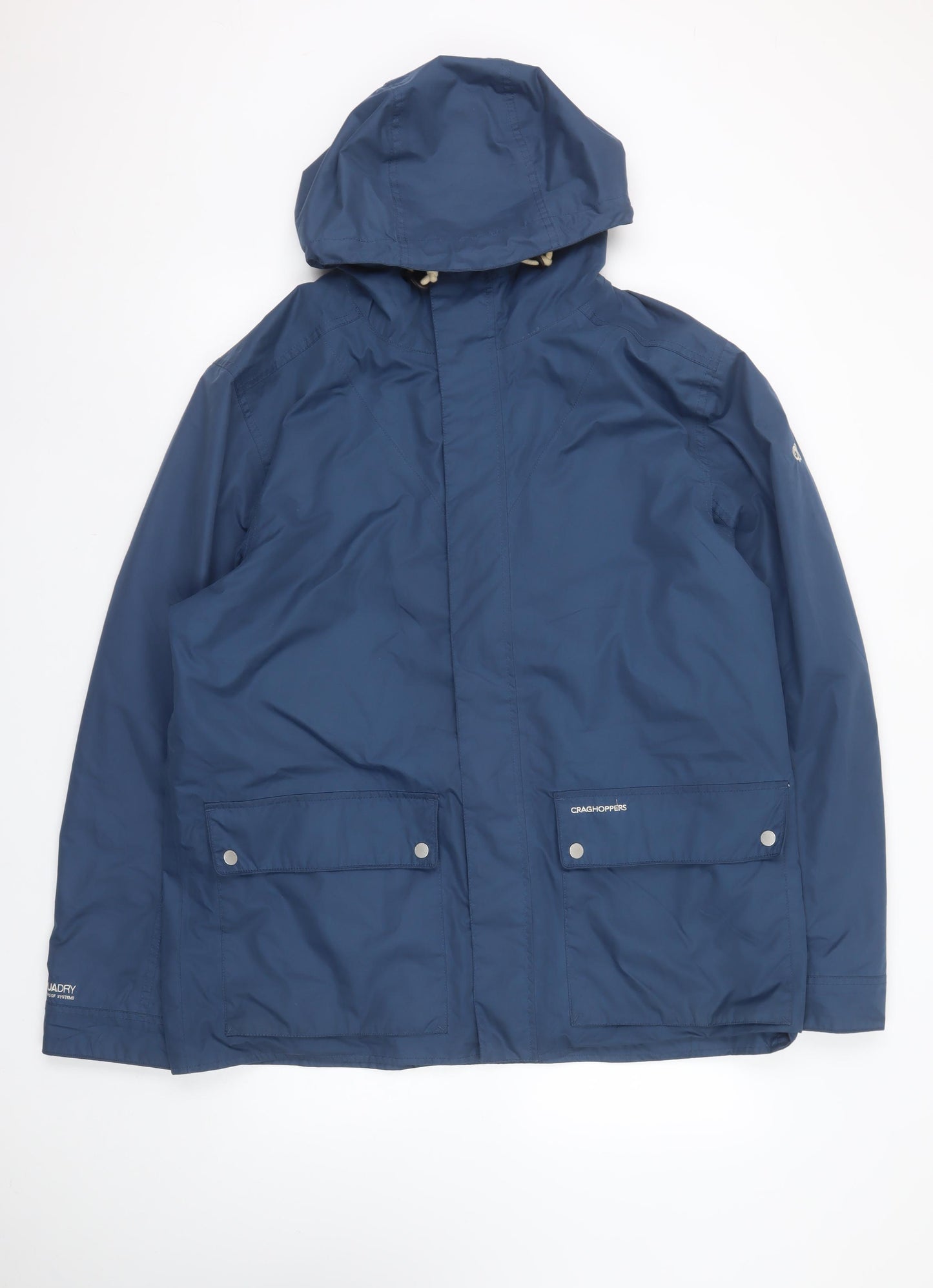 Craghoppers Aquadry Blue Waterproof Hooded Jacket Men's L Outdoor Windproof