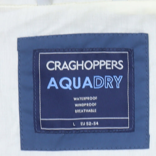 Craghoppers Aquadry Blue Waterproof Hooded Jacket Men's L Outdoor Windproof