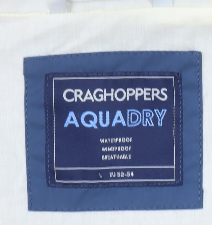 Craghoppers Aquadry Blue Waterproof Hooded Jacket Men's L Outdoor Windproof