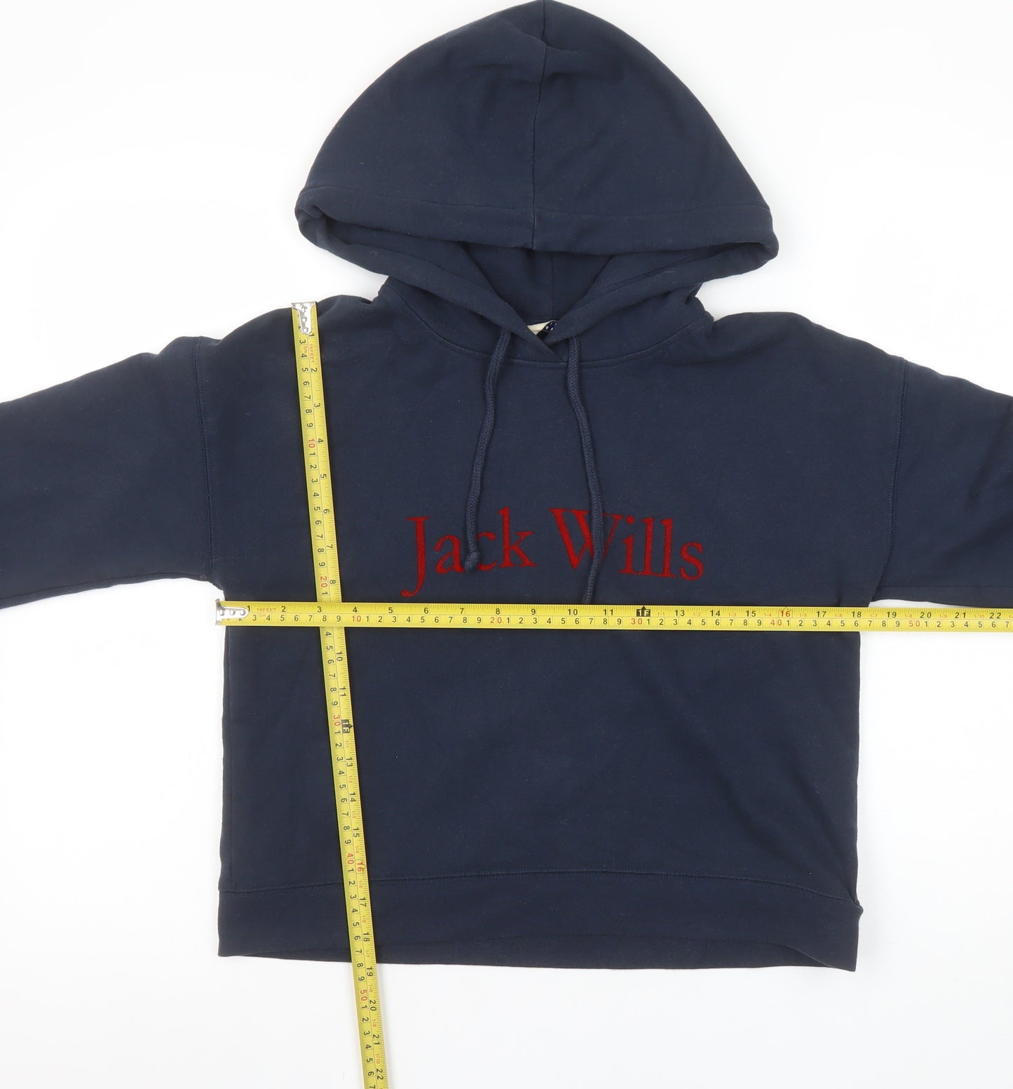 Jack Wills Women's Navy Blue Pullover Hoodie UK 8 Cotton Blend