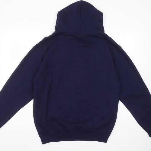 Just Hoods AWDis Women's Navy Pullover Hoodie M Loading Graphic Cotton Blend