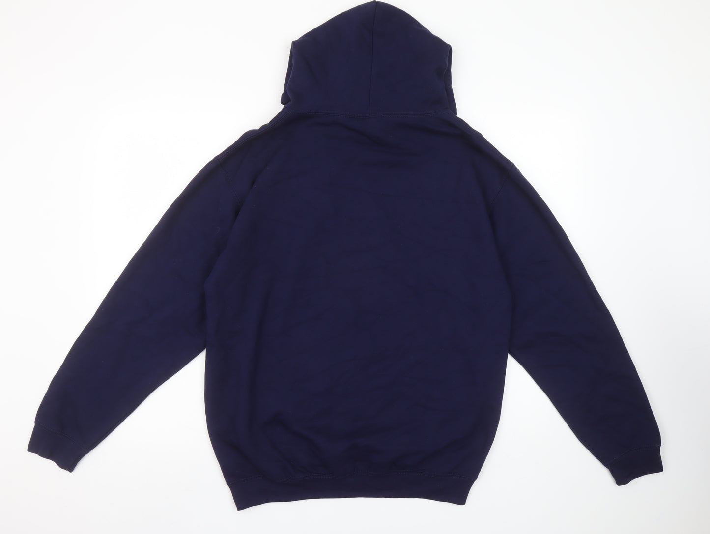 Just Hoods AWDis Women's Navy Pullover Hoodie M Loading Graphic Cotton Blend