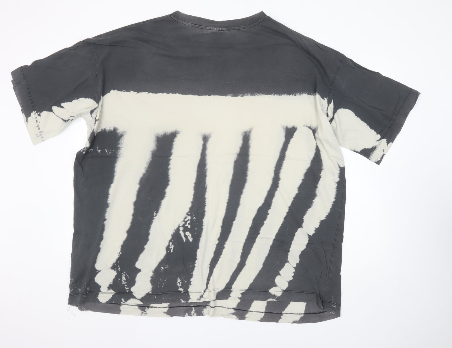 Weekday Men’s Black Tie-Dye Cotton Crew Neck T-Shirt XS Retro Style