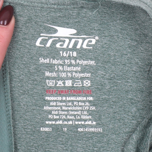 Crane Womens Green Short Sleeve Crew Neck Sports T-Shirt Size 16/18
