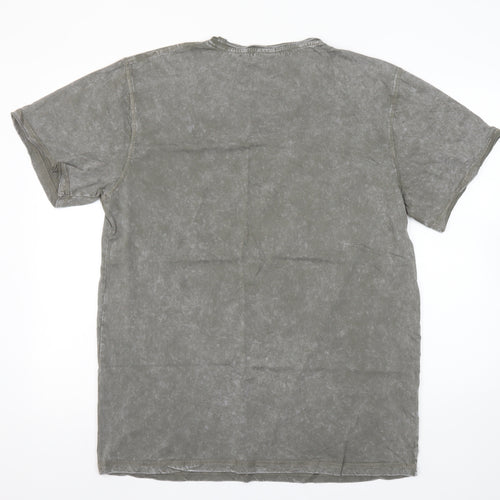Leader Men's Khaki Geometry Graphic Cotton T-Shirt XL