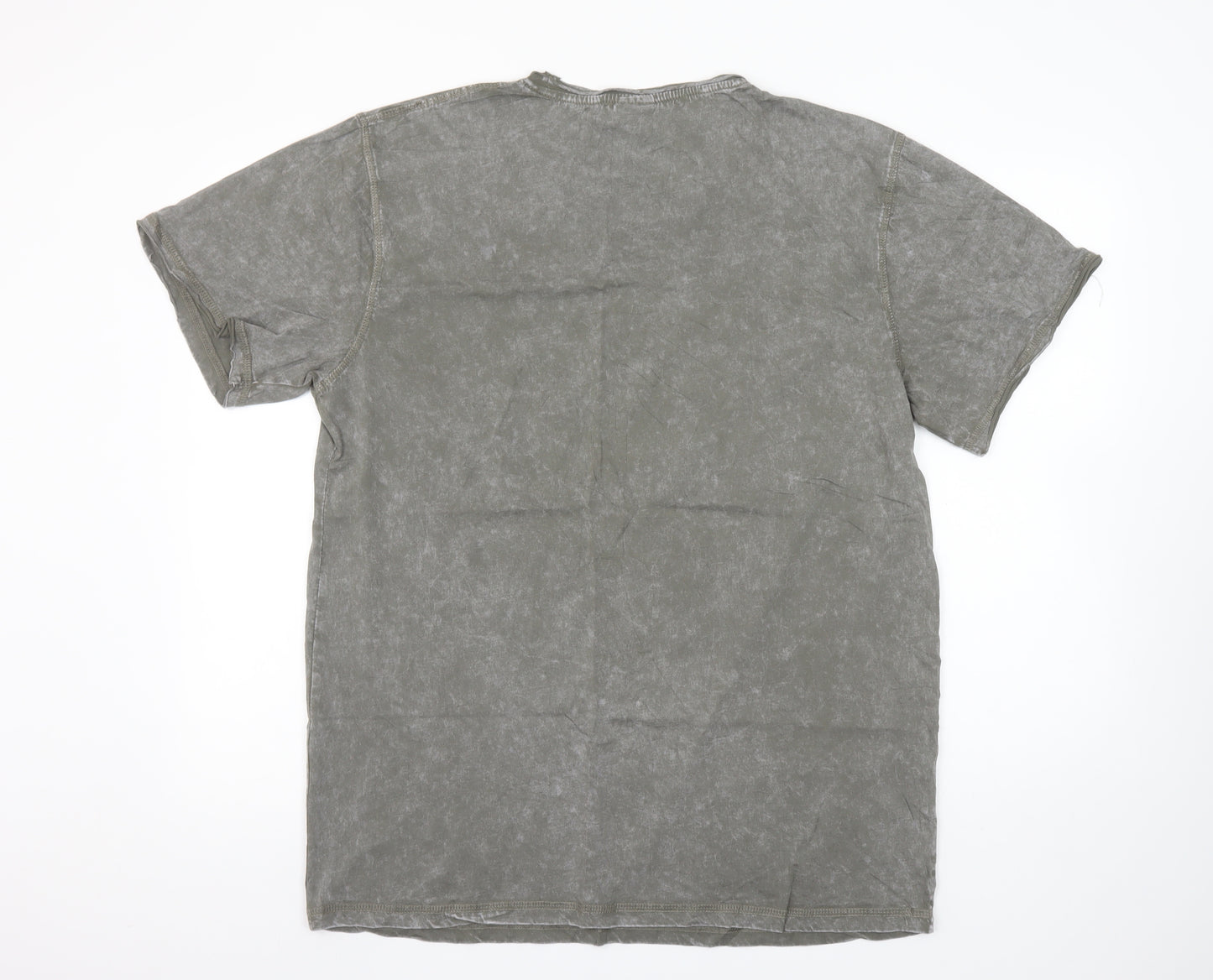 Leader Men's Khaki Geometry Graphic Cotton T-Shirt XL