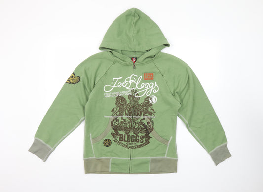 Joe Bloggs Boys Aspen Green Full Zip Hoodie 10-11 Years Cotton Blend