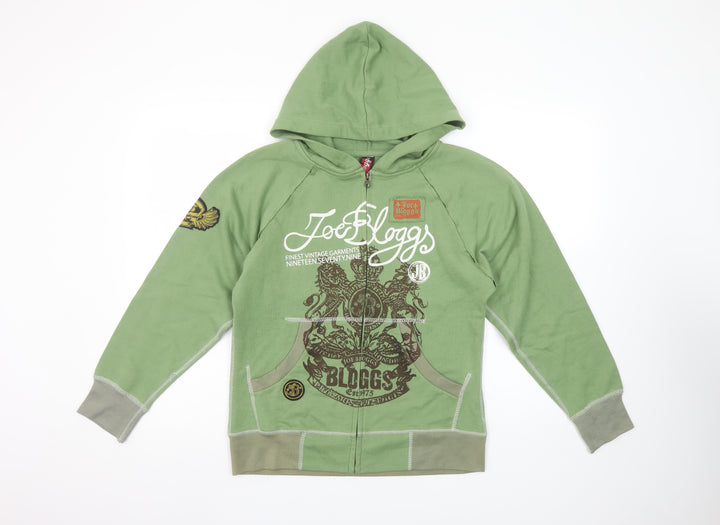 Joe Bloggs Boys Aspen Green Full Zip Hoodie 10-11 Years Cotton Blend