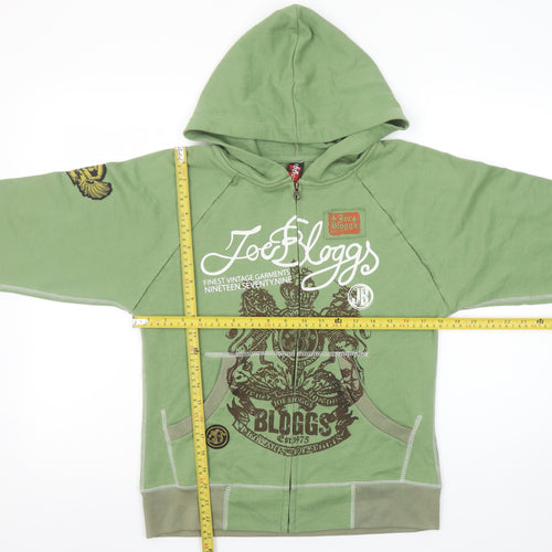 Joe Bloggs Boys Aspen Green Full Zip Hoodie 10-11 Years Cotton Blend