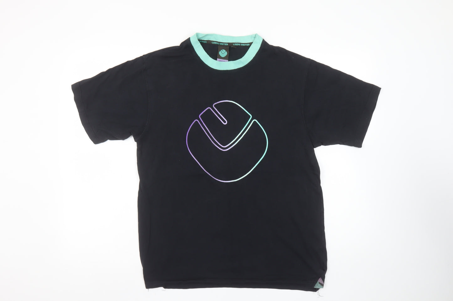 Leeds United Men's Black Graphic Cotton T-Shirt Size M