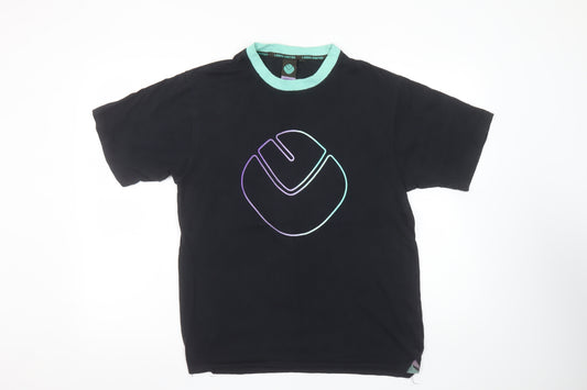 Leeds United Men's Black Graphic Cotton T-Shirt Size M