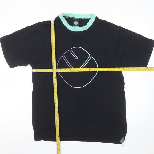 Leeds United Men's Black Graphic Cotton T-Shirt Size M