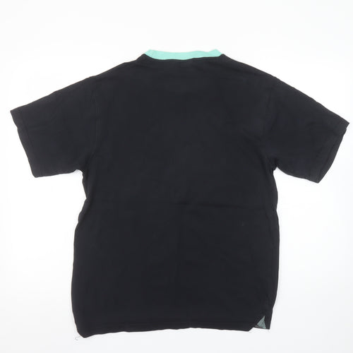 Leeds United Men's Black Graphic Cotton T-Shirt Size M