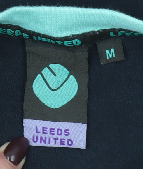 Leeds United Men's Black Graphic Cotton T-Shirt Size M