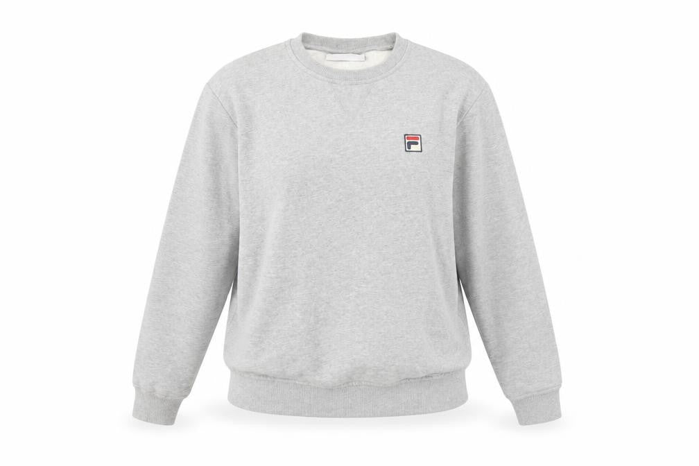 Front view of Fila Women’s Grey Small Crew Neck Pullover Sweatshirt