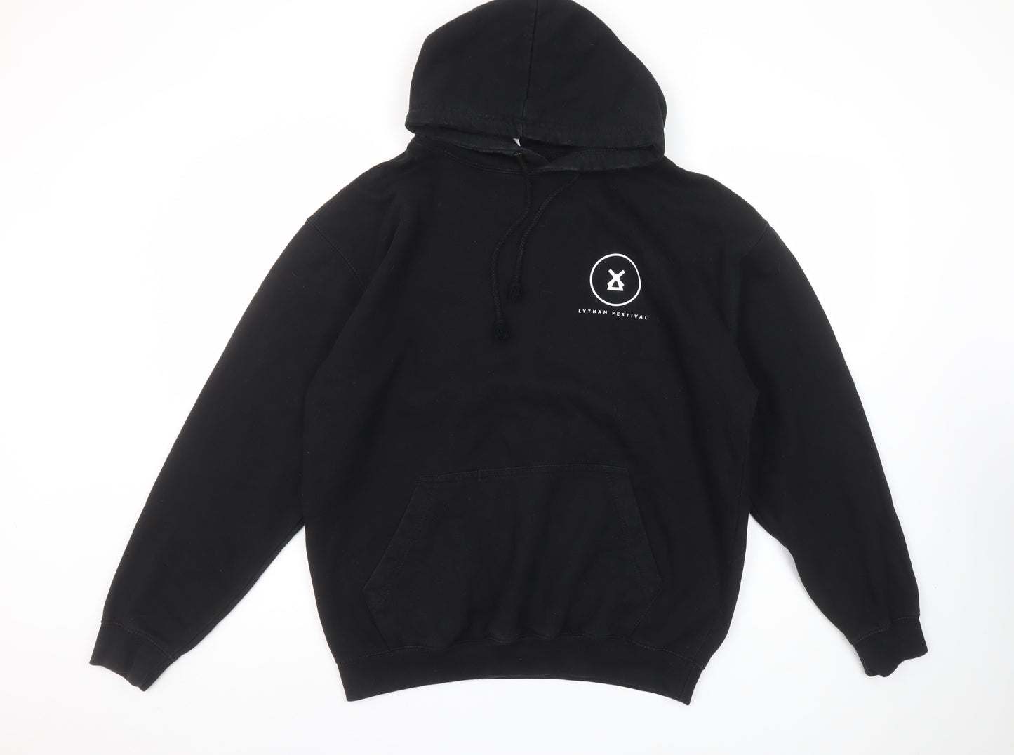 JustHoods Lytham Festival Black Pullover Hoodie Men's Size L