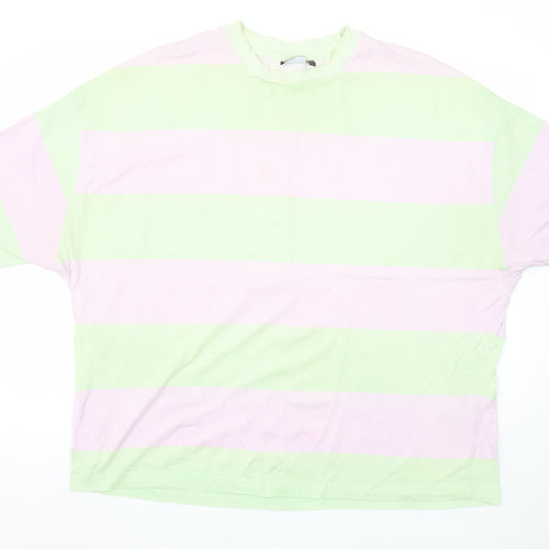 ASOS DESIGN Men’s Multicoloured Striped Relaxed T-Shirt L Cotton