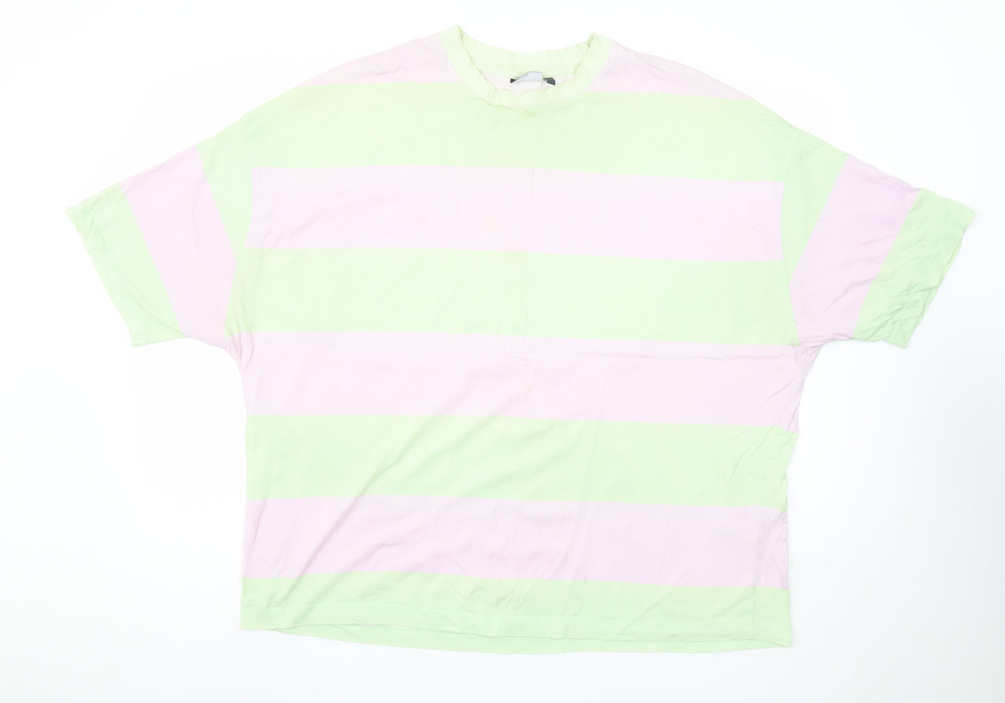 ASOS DESIGN Men’s Multicoloured Striped Relaxed T-Shirt L Cotton
